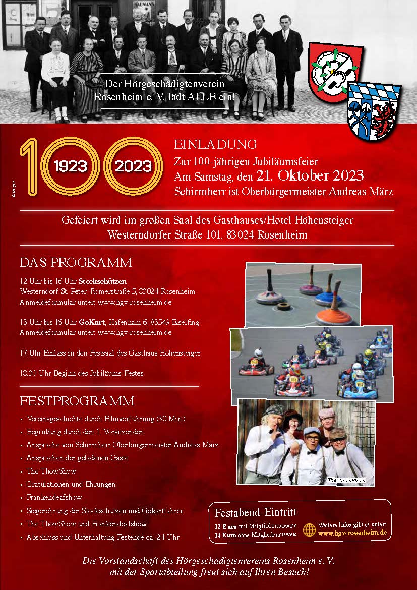 100-jährigen Jubiläumsfeier Rosenheim 2023